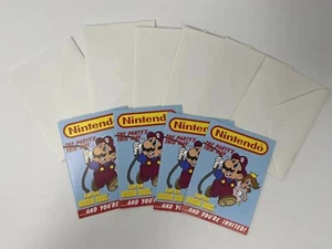 *RAR* Vintage Super Mario Bros Party Einladungen Menge 4 Karten & 6 Umschläge - Bild 1 von 3