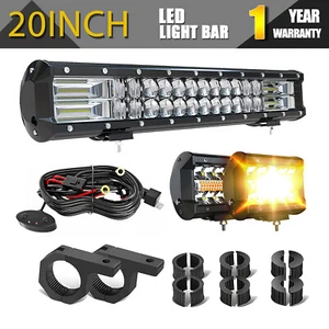 20"INCH LED Lower Bumper Work Light Bar Spot Flood For Ford F150 + 4" LED Pods - Picture 1 of 9