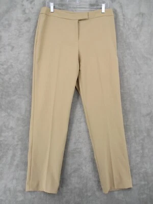 Pantalones Anne Klein 8 Pierna Recta Minimalista Carrera Clásico Elastizado Oficina Tostado Foto 1 de 4