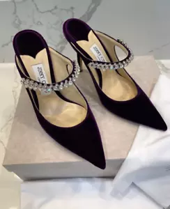 Jimmy Choo Bing 100 Crystal-Embellished Mules 10 B/40 EU - Picture 1 of 12