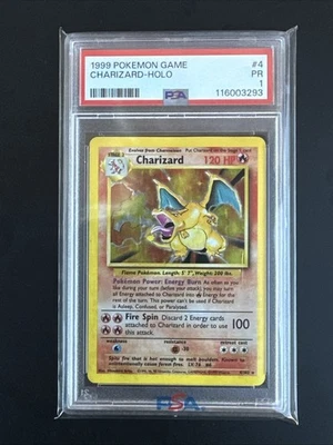 1999 Charizard Base Set 4/102 Holo Rare Pokemon Card PSA 1 Graded Card - Image 1 of 2