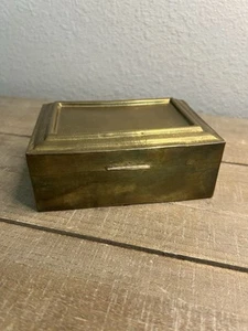 Portagioie vintage ottone con cerniera rettangolare 5x3,5” scrivania toeletta organizer - Foto 1 di 9