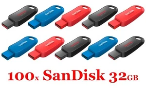 LOT 200x Clé USB 2.0 SanDisk Cruzer Snap 32 Go + Livraison Express - Photo 1/5