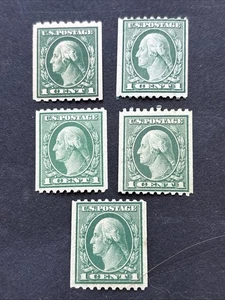 55432 5 francobolli US Scott#? Bobina 1c Washington MHOG SP* - Foto 1 di 2
