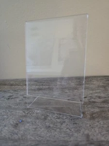 Clear Plastic Stand Retail Signage 4x 5"in Holds 1 Sign Holder Photo Frame - Picture 1 of 2