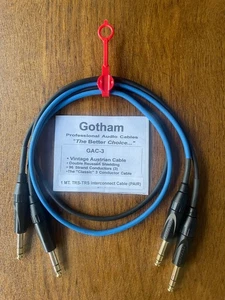 Conjunto de cable de interconexión Gotham GAC-3 de colección par de 6 pies - conectores TRS. - Imagen 1 de 2