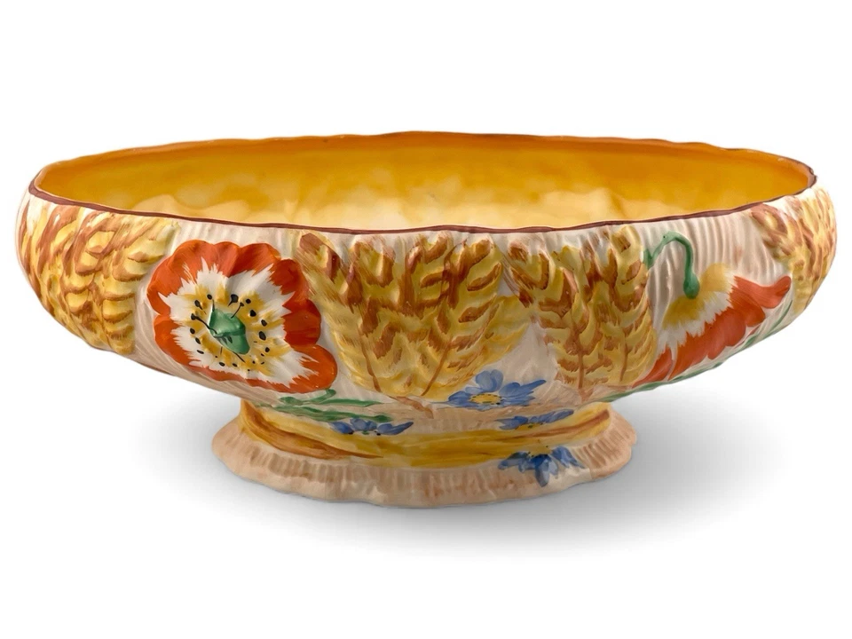 Falcon Ware Large Ceramic Serving Bowl on Footed Base, Decorated with Flowers  - Image 1 of 4