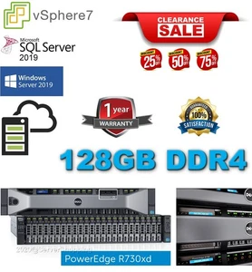Dell PowerEdge R730xd 28CORE Server 2x Xeon E5-2680v4 2,40Ghz 128GB DDR4 2x960GB - Bild 1 von 6