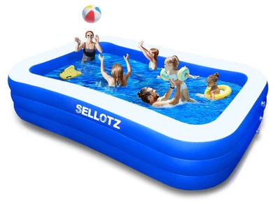 SELLOTZ Inflatable Pool for Kids and Adults, 120" X 72" X 22" Oversized Thickene - Image 1 of 3