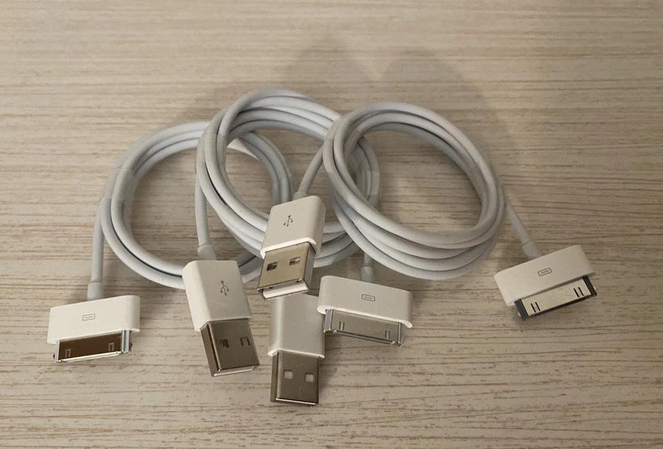 Cable cargador de datos de sincronización USB de 3 fabricantes de equipos originales iPhone 4 4S iPod Touch 4ta generación Foto 1 de 1