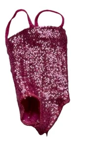 1990s Mattel Barbie Fashionistas Metallic Pink One-Piece Swimsuit  - Picture 1 of 2