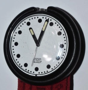 1990 Rare Pop Swatch Watch Black Dots Seconds Hand and Lume on Hour Markers red - Picture 1 of 6
