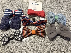 Lot Of  8 Dog  Bow Ties Wearable  5 inch - Picture 1 of 7