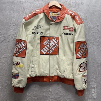 Vintage Tony Stewart #20 Home Depot Winston Cup Leather Jacket Men XL NASCAR - Image 1 of 4