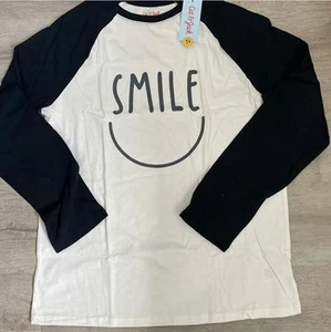 NEW NWT Girls Sz XL (16) Casual Wear Crew Neck Graphic SMILE Tee CAT & JACK - Picture 1 of 1