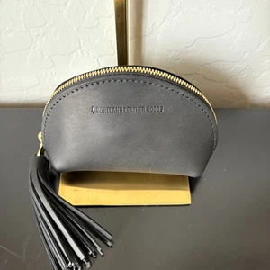 Portland Leather Goods Taco Tassel Zip Pouch Kosmetiktasche schwarz - Bild 1 von 5
