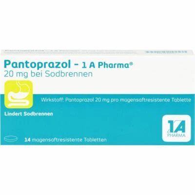 1 A PHARMA GMBH PANTOPRAZOL-1A Pharma 20mg bei Sodbrennen msr.Tab. 14 St PZN06486311