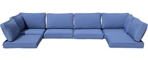 14X Outdoor Patio Furniture Chair Cushions Set Replacement Blue Sofa Cushions - Picture 1 of 7