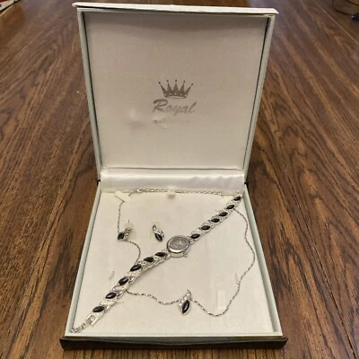 Coleção Real Joias na Caixa Relógio Colar Brincos Aço Inoxidável Zircônia Cúbica - Imagem 1 de 4