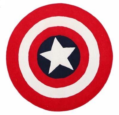 Captain America Tufted 100% Woolen Area Rugs Without Tariff & duty - Image 1 of 2