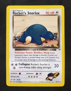 Rocket's Snorlax 33/132 Gym Heroes Set Rare Vintage Pokemon Card NM-Mint
