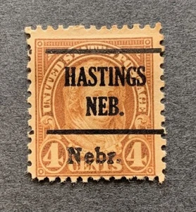 1929 US SC #673 MARTHA WASHINGTON 4C YELLOW BROWN HASTINGS NEBRASKA OVPT NGLH FN - Picture 1 of 2