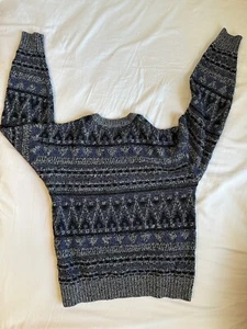 Vintage Method Men's Blue/grey/black Crew Neck Knit Sweater Size L - Picture 1 of 2