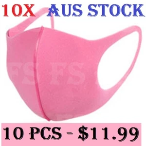 10x Washable Unisex Face Mask Mouth Masks Protective Reusable Summer Mask PINK - Bild 1 von 4