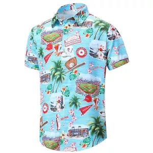 New Philadelphia Baseball Hawaiian Button Up Shirt Sky Blue Men's Size XXL 2XL - Picture 1 of 5