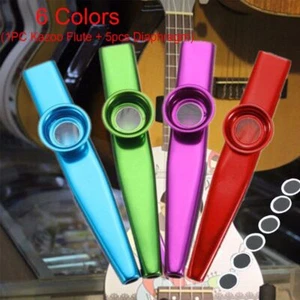 Moda Argento Regalo Alluminio Kazoo Fluto Armonia Metallo 5 Pcs Diaframma - Foto 1 di 17