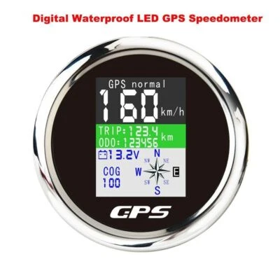 85mm Digital GPS Speedometer Odometer Gauge For Car Boat km/h mph knot - image 1 of 4