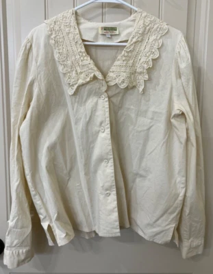 The Palm Tree Mabank Texas Large Lace Collar Cotton Button Shirt - Image 1 of 4