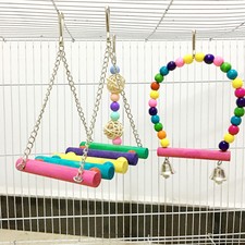 5Pcs Hanging Bells Hammock Set Bite Climb Playthings Kit Bird Climb Toy