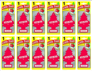 12 x Erdbeerduft Magic Tree Little Trees Auto Zuhause Lufterfrischer - Bild 1 von 2