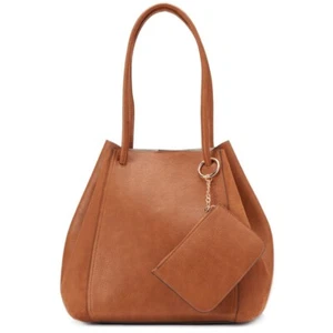 LC Lauren Conrad Bucket Tote & Coin Purse in Saddle - NEW - Picture 1 of 17