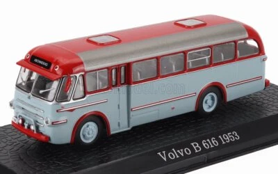 MODELLINO STATICO EPOCA ATLAS VOLVO B616 AUTOBUS 1953 ROSSO BLU SCALA 1/72 - Immagine 1 di 4