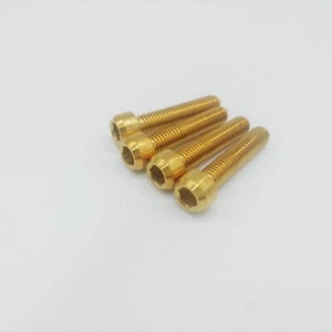 4 Pieces M5x25mm Titanium Ti Gold Allen Hex Socket Cap Head Bolts Screw - Picture 1 of 3