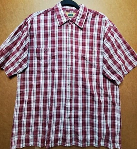 Hunter's Peak Rugged Wear Men's Snap Shirt Medium Red Plaid Short Sleeve Cotton - Picture 1 of 10