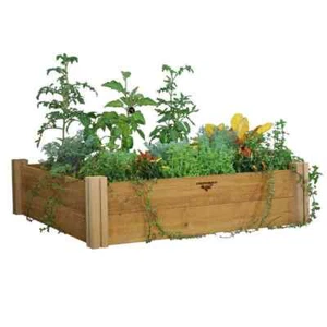 Gronomics Modular Raised Garden Bed 48" x 48" x 13" Natural Western Red Cedar - Picture 1 of 2
