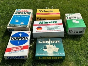 Rare 1960'S Chemist Shop Display Advertising Medicine LARGE Cardboard Boxes PROP - Picture 1 of 39