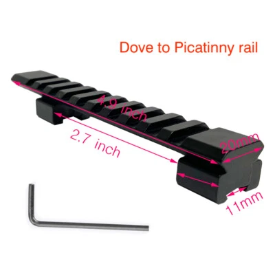 Dovetail 3/8" to Weaver/ Picatinny Rail Adapter Converter Mount Rail Adapter