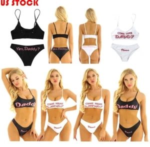 Women Anime Costume Bikini Lingerie Set Mini Camisole Bra with Thong Swimwear - Picture 1 of 26