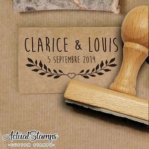 Tampon Mariage, Tampon Personnalisé, Tampon Anniversaire, Tampon sur mesure - Imagen 1 de 10