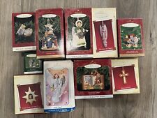 Lot Of 10 Hallmark Ornaments Religious Nativity Angel Cross Jesus Christmas