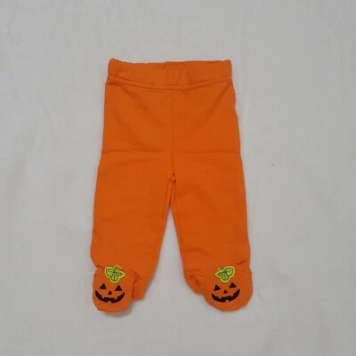 NWOT Koala Kids Halloween Pumpkin Bottom Feet Footed Pants Baby Infant New Born - Image 1 of 4