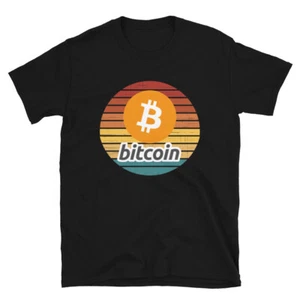 Bitcoin Retro Sunset T-shirt crypto trader tee - Picture 1 of 10