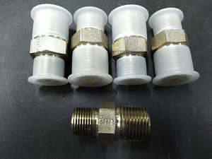 (Lot of 5) 5404-08-06 Pipe Nipple Male 1/2 NPT to Male 3/8 NPT - Picture 1 of 1
