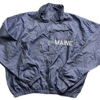 Maine Augusta Vintage Navy Nylon Full Zip Jacket Coat Men's XL - Image 1 of 4
