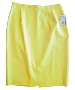 Enrico Baldini Womens Skirt Size 8 Waist 28" Bright Yellow A-Line Spring Summer  - Picture 1 of 4