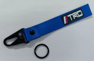 BLUE Toyota Racing JDM Keychain Backpack Metal key Ring Lanyard Phone Tow Strap - Picture 1 of 5